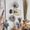 Ripoll Wandleuchte Glas 15 cm Gold, Schwarz, 3-flammig