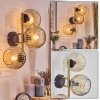 Ripoll Wandleuchte Glas 15 cm Gold, Schwarz, 3-flammig