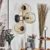 Ripoll Wandleuchte Glas 15 cm Gold, Schwarz, 3-flammig