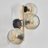Ripoll Wandleuchte Glas 15 cm Gold, Schwarz, 3-flammig