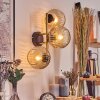 Ripoll Wandleuchte Glas 15 cm Gold, Schwarz, 3-flammig