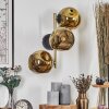 Ripoll Wandleuchte Glas 15 cm Gold, Schwarz, 3-flammig