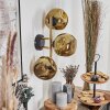 Ripoll Wandleuchte Glas 15 cm Gold, Schwarz, 3-flammig