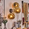 Ripoll Wandleuchte Glas 15 cm Gold, Schwarz, 3-flammig