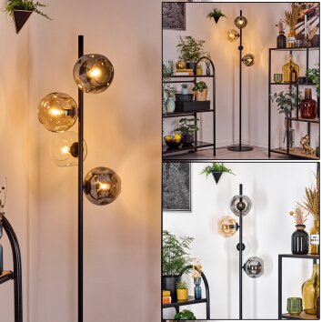 Ripoll Stehleuchte Glas 15 cm Bernsteinfarben, Klar, Rauchfarben, 4-flammig