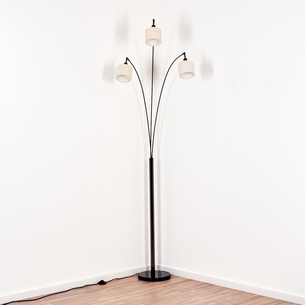 Bassagoda Stehleuchte Chrom, Schwarz, 3-flammig