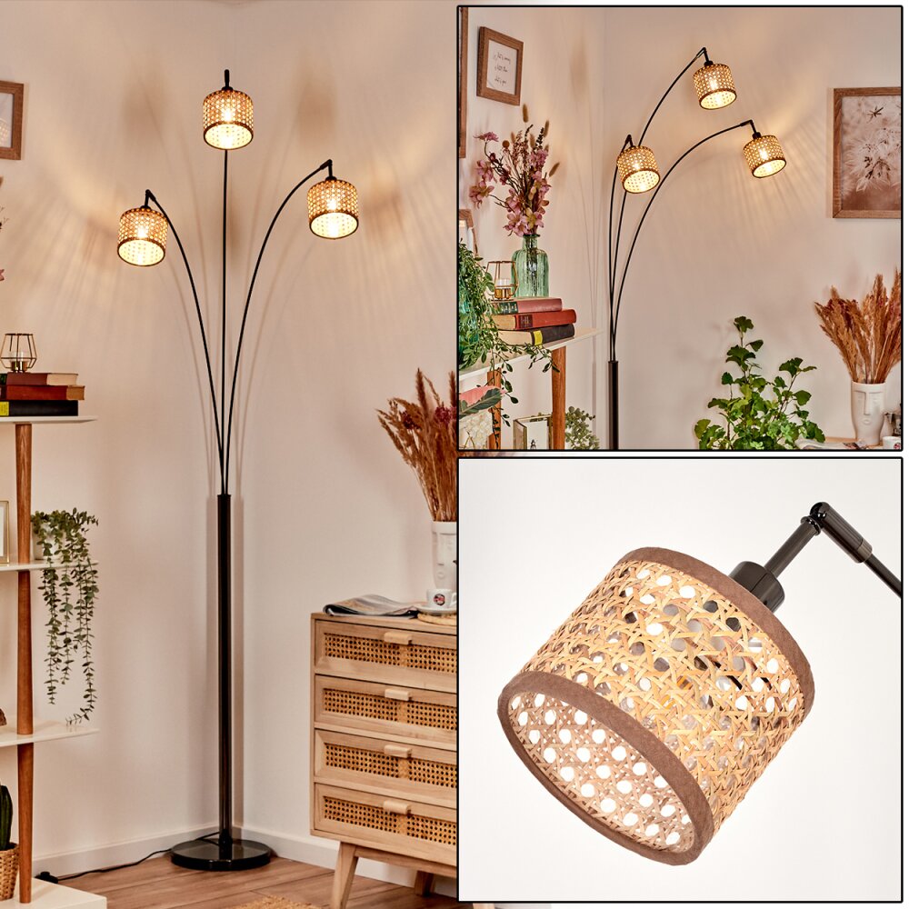 Barcos Stehleuchte Chrom, Schwarz, 3-flammig main product photo