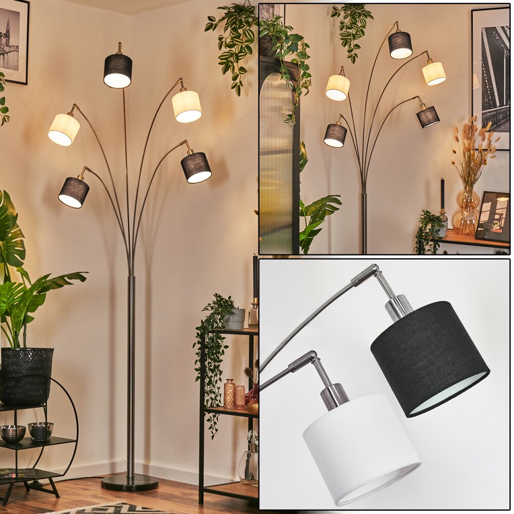 Bassagoda Stehleuchte Nickel-Matt, Schwarz, 5-flammig main product photo