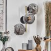 Ripoll Wandleuchte Glas 15 cm Gold, Schwarz, 3-flammig