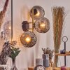 Ripoll Wandleuchte Glas 15 cm Gold, Schwarz, 3-flammig