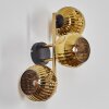 Ripoll Wandleuchte Glas 15 cm Gold, Schwarz, 3-flammig