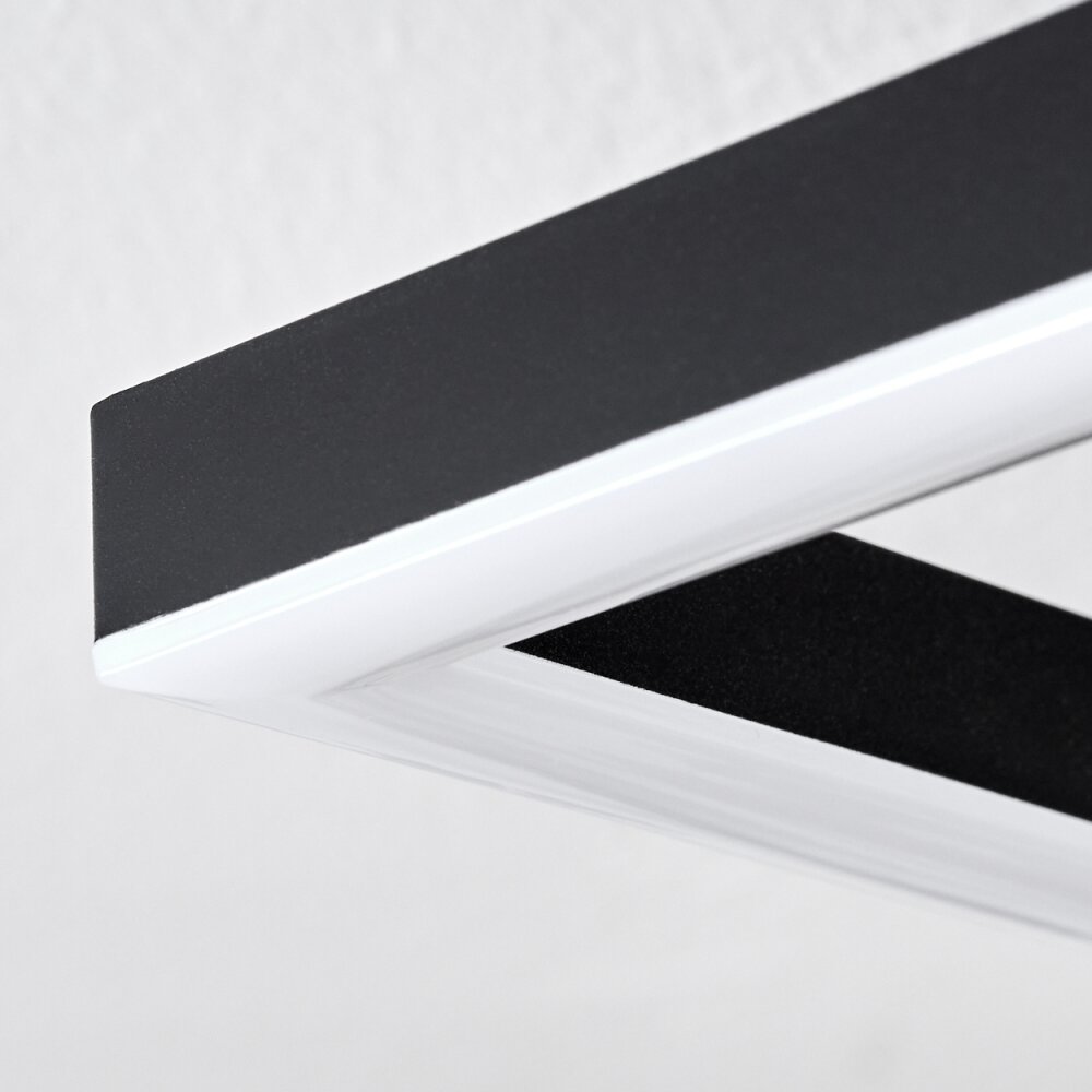 Ellekilde Deckenleuchte LED Braun, Holzoptik, Schwarz, 1-flammig