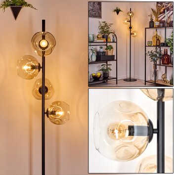 Ripoll Stehleuchte Glas 15 cm Bernsteinfarben, Klar, 4-flammig