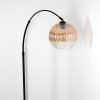 Koyoto Bogenstehlampe Glas 25 cm Schwarz, 1-flammig