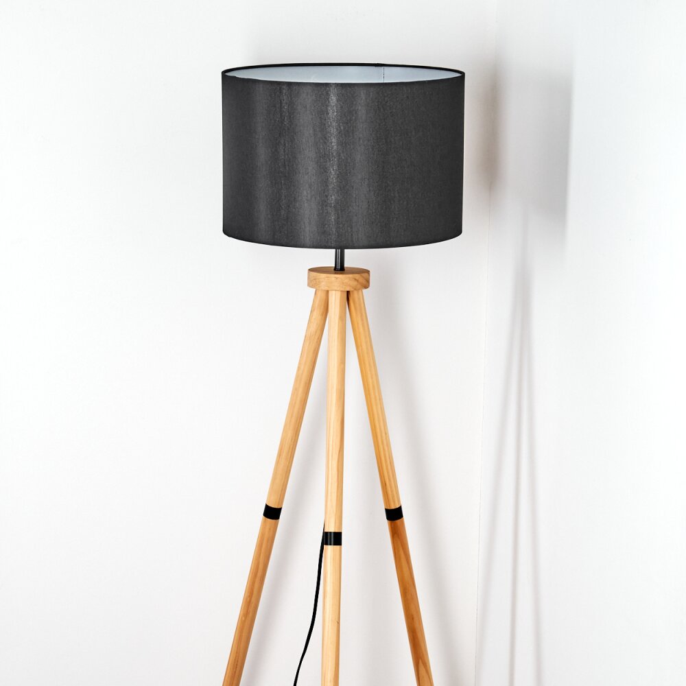 Soungou Stehleuchte 38 cm Naturfarben, Schwarz, 1-flammig