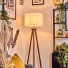 Soungou Stehleuchte 38 cm Chrom, Holz dunkel, 1-flammig