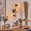 Ripoll Wandleuchte Glas 15 cm Gold, Schwarz, 3-flammig