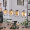 Apedo Hängeleuchte Glas 20 cm Bernsteinfarben, Klar, 4-flammig