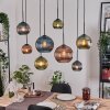 Koyoto Hängeleuchte Glas 15 cm, 20 cm, 25 cm Naturfarben, Schwarz, 8-flammig