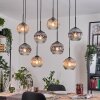 Koyoto Hängeleuchte Glas 20 cm Naturfarben, Schwarz, 8-flammig