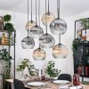 Koyoto Hängeleuchte Glas 25 cm Naturfarben, Schwarz, 8-flammig