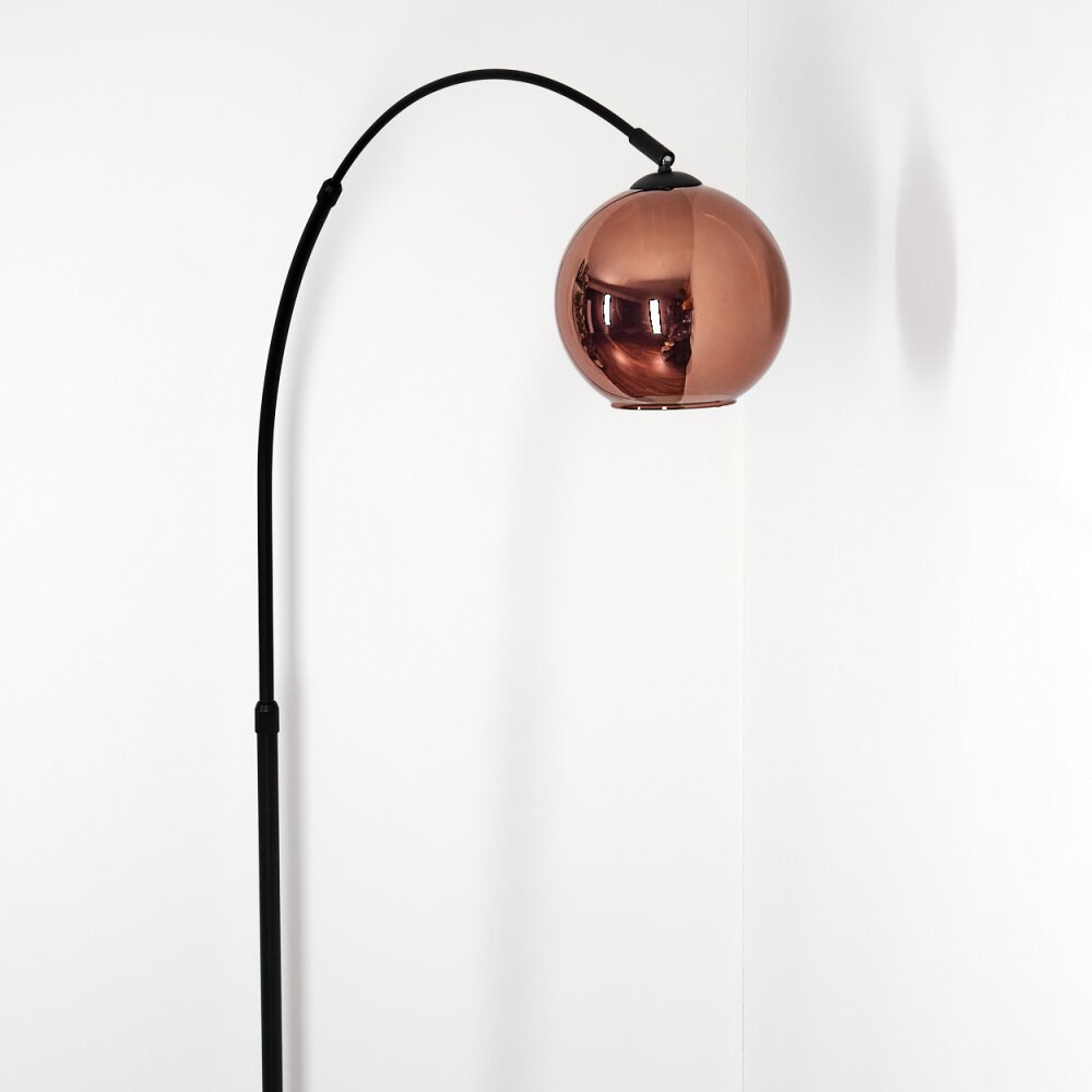Koyoto Stehleuchte Glas 20 cm Schwarz, 1-flammig
