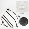 Koyoto Bogenstehlampe Glas 25 cm Schwarz, 1-flammig