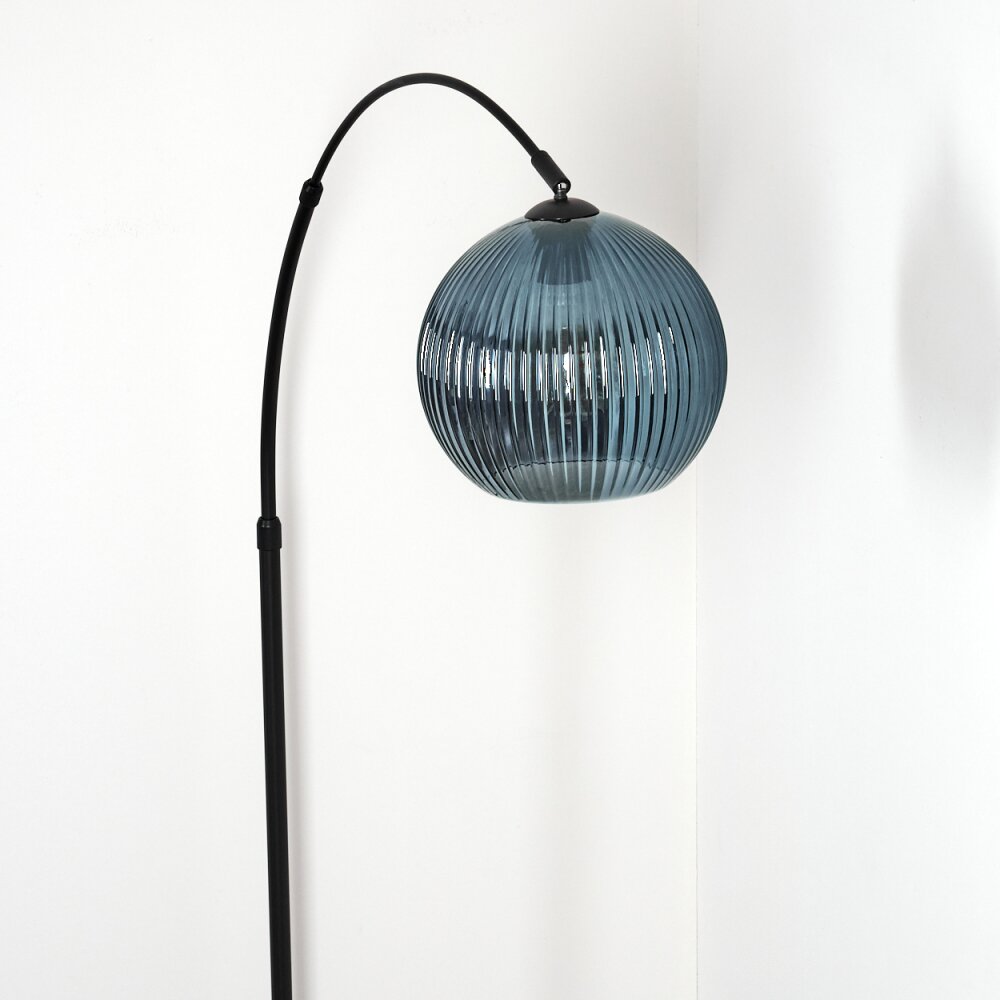 Koyoto Stehleuchte Glas 25 cm Schwarz, 1-flammig