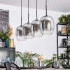 Apedo Hängeleuchte Glas 20 cm Klar, Rauchfarben, 4-flammig