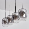Apedo Hängeleuchte Glas 20 cm Klar, Rauchfarben, 4-flammig