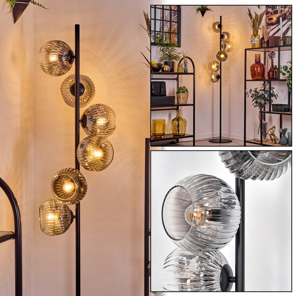 Ripoll Stehleuchte Glas 15 cm Klar, Rauchfarben, 6-flammig main product photo