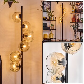 Ripoll Stehleuchte Glas 15 cm Bernsteinfarben, Klar, 6-flammig