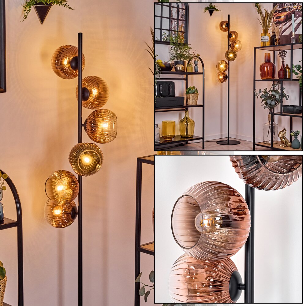 Ripoll Stehleuchte Glas 15 cm Klar, Kupferfarben, 6-flammig main product photo