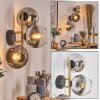 Koyoto Wandleuchte Glas 15 cm Gold, Schwarz, 3-flammig