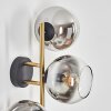 Koyoto Wandleuchte Glas 15 cm Gold, Schwarz, 3-flammig