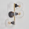 Koyoto Wandleuchte Glas 15 cm Gold, Schwarz, 3-flammig