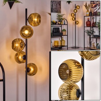 Ripoll Stehleuchte Glas 15 cm Gold, 5-flammig