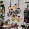 Gastor Hängeleuchte Glas 25 cm Bernsteinfarben, Rauchfarben, 8-flammig