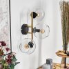 Koyoto Wandleuchte Glas 15 cm Gold, Schwarz, 3-flammig