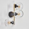 Koyoto Wandleuchte Glas 15 cm Gold, Schwarz, 3-flammig