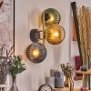 Koyoto Wandleuchte Glas 15 cm Gold, Schwarz, 3-flammig