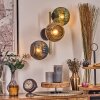 Koyoto Wandleuchte Glas 15 cm Gold, Schwarz, 3-flammig