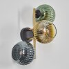 Koyoto Wandleuchte Glas 15 cm Gold, Schwarz, 3-flammig
