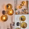 Koyoto Wandleuchte Glas 15 cm Gold, Schwarz, 3-flammig