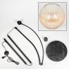 Koyoto Stehleuchte Glas 20 cm Schwarz, 1-flammig