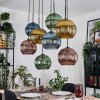 Koyoto Hängeleuchte Glas 25 cm Naturfarben, Schwarz, 8-flammig