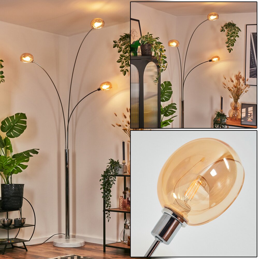 Nikkala Stehleuchte Chrom, Weiß, 3-flammig main product photo