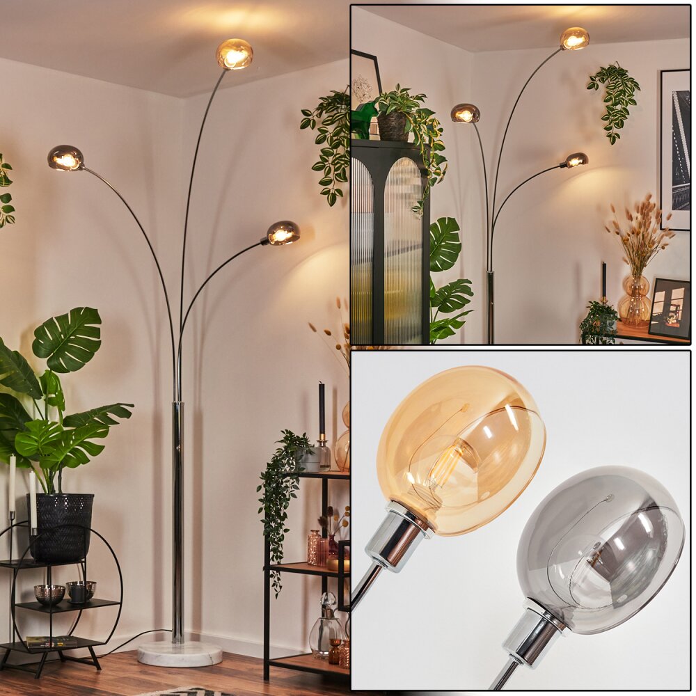 Nikkala Stehleuchte Chrom, Weiß, 3-flammig main product photo