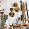 Koyoto Wandleuchte Glas 15 cm Gold, Schwarz, 3-flammig