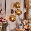 Koyoto Wandleuchte Glas 15 cm Gold, Schwarz, 3-flammig